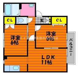 ソレジオ浜中　B棟の物件間取画像